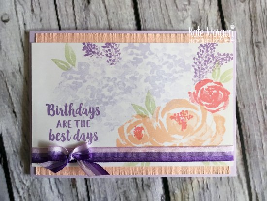 Beautiful Friendship feminine card by Kate Morgan, Australia, 2019 Colour Creations Purple Posy.