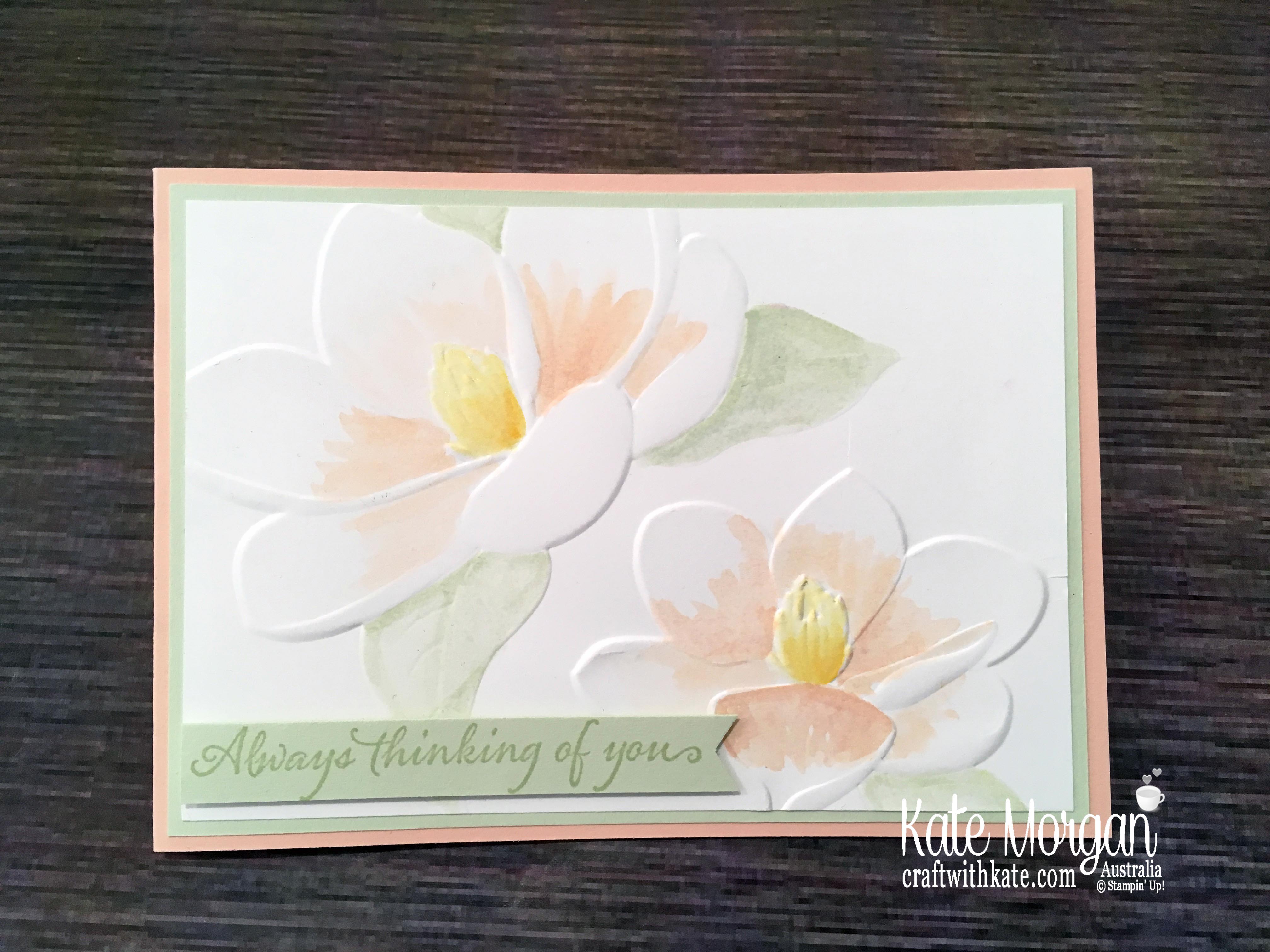 Magnolia Blooms watercolour, Stampin Up by Kate Morgan, Australia 2019