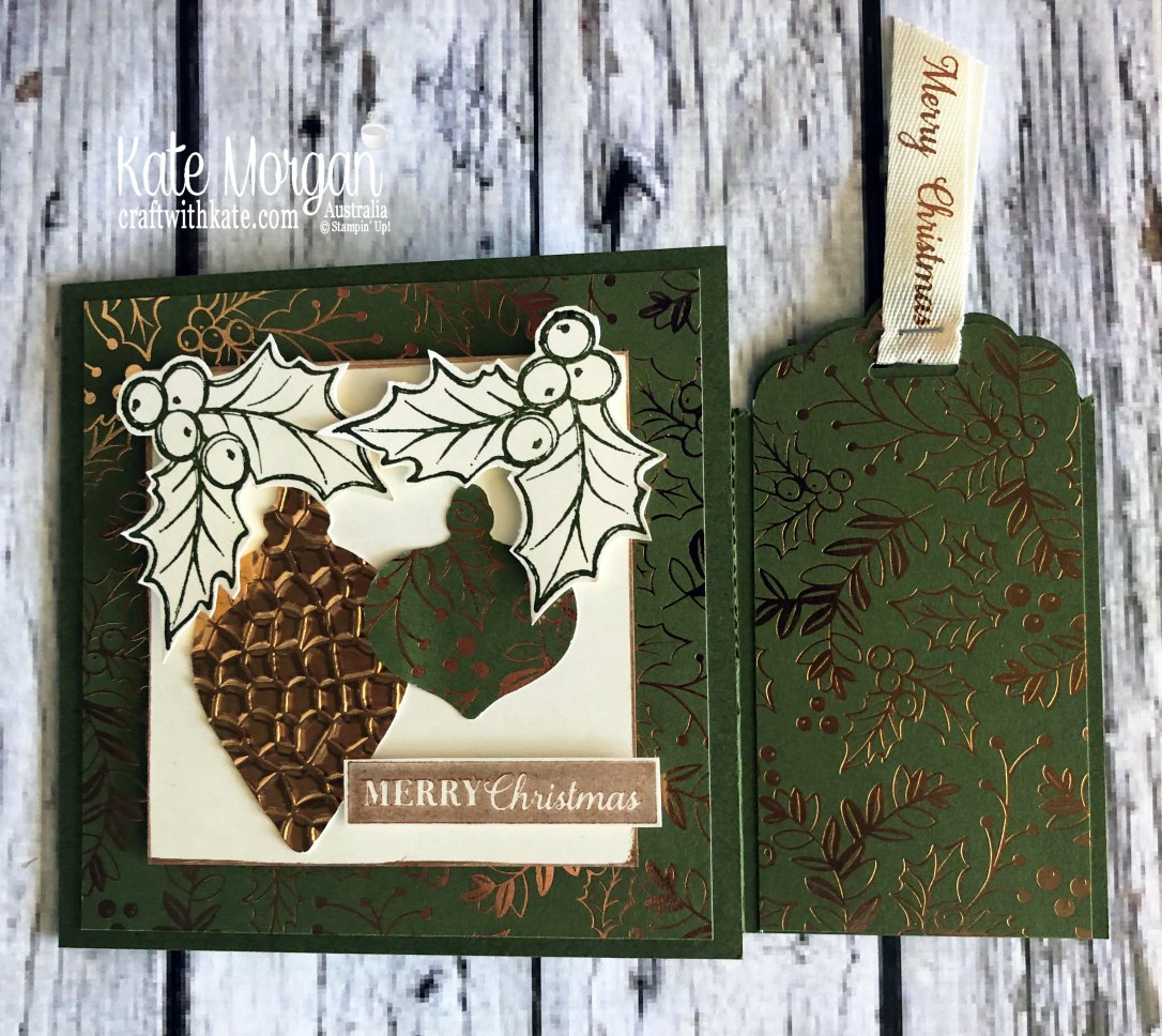 Bookmark card using Stampin Up Brightly Gleaming suite by Kate Morgan, Australia 2019 Holiday catalogue 2