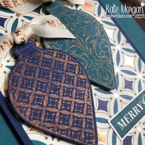 Handmade Christmas card using Stampin Up Brightly Gleaming by Kate Morgan Australia 2019 Holiday