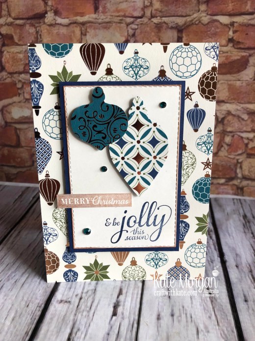 Handmade Christmas card using Stampin Up Brightly Gleaming by Kate Morgan Australia 2019 Holiday catalogue.