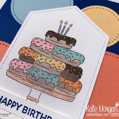 Masculine Birthday card using Stampin Up Birthday Goodness & Stampin Blends Markers by Kate Morgan, Australia 2019.