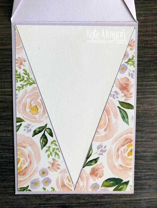Arrow fold card using Stampin Up Best Dressed DP Mini 2020 by Kate Morgan, Australia i