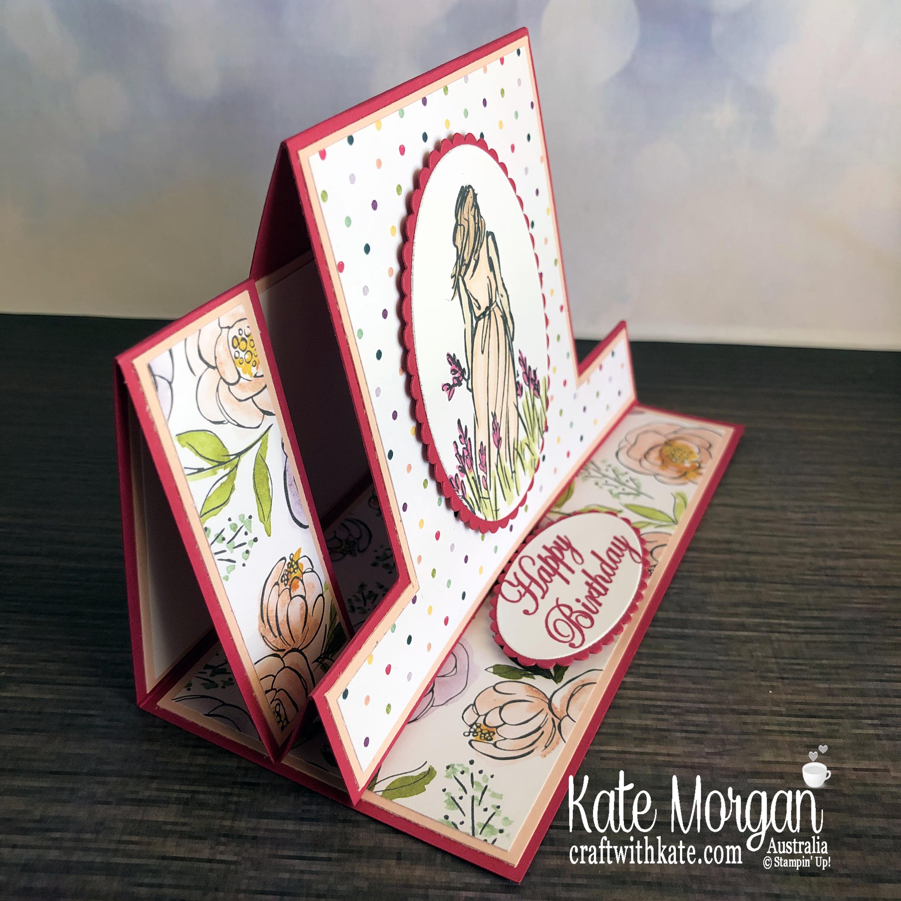 Centre Step Stand Up Card Best Dressed DSP & Beautiful Moments 2020 Mini by Kate Morgan, Australia side