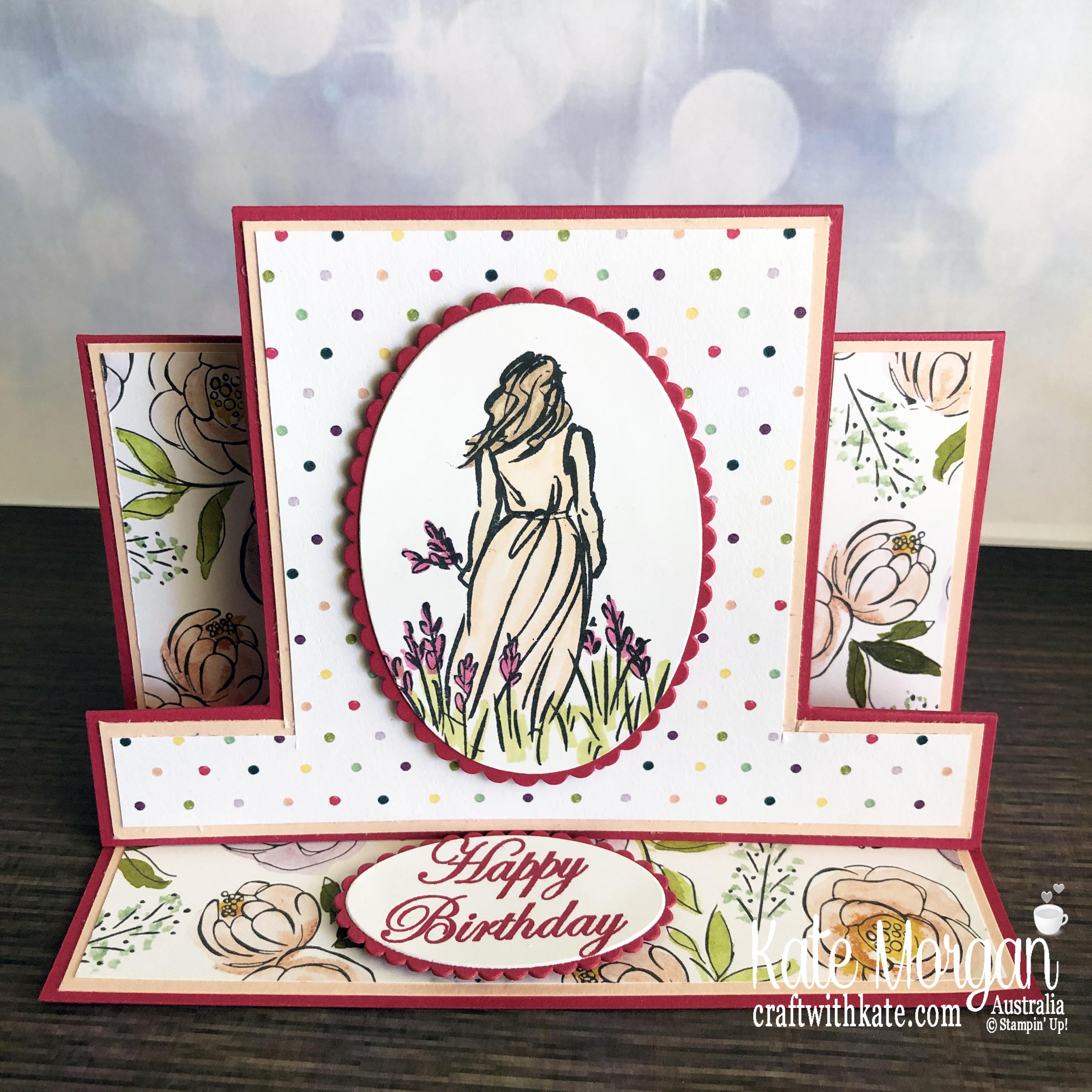 Centre Step Stand Up Card Best Dressed DSP & Beautiful Moments 2020 Mini by Kate Morgan, Australia