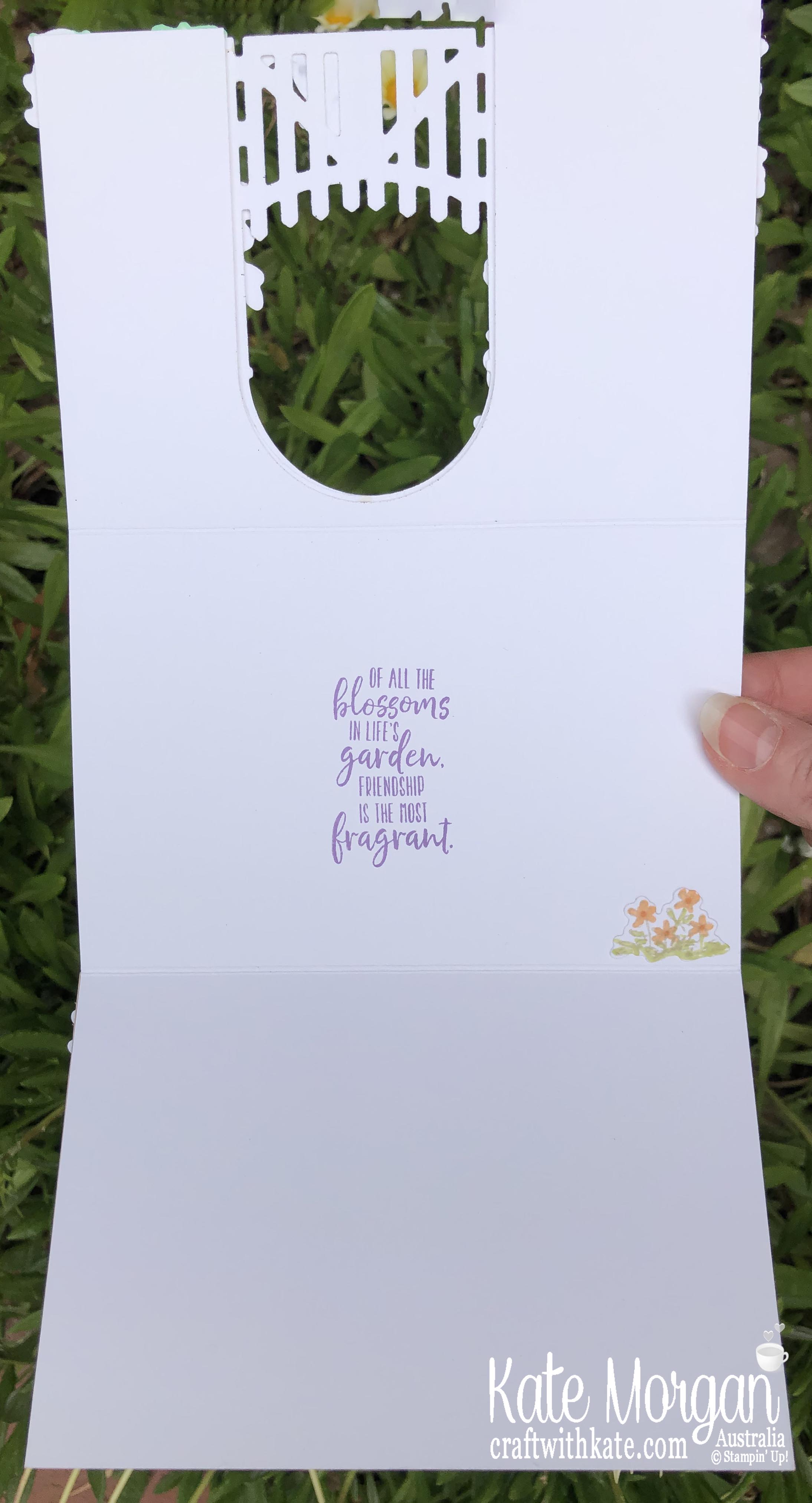 AWHT Tutorial using Stampin Up Grace's Garden & Beautiful Moments with Brick & Mortar 3D TIEF Mini 2020 by Kate Morgan, Australia fully open