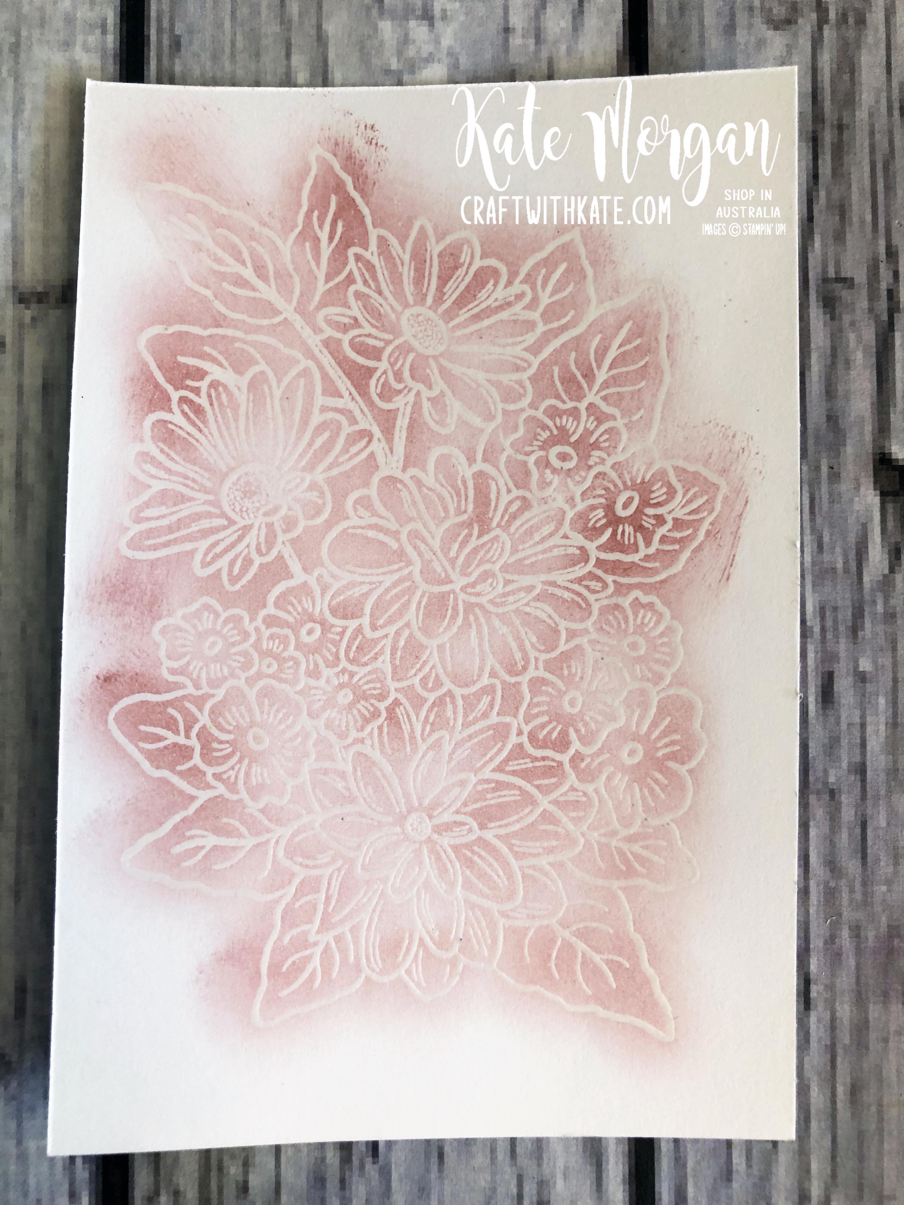 Monochrome Ornate Style Feminine card Stampin Up 2020 by Kate Morgan, Australia process