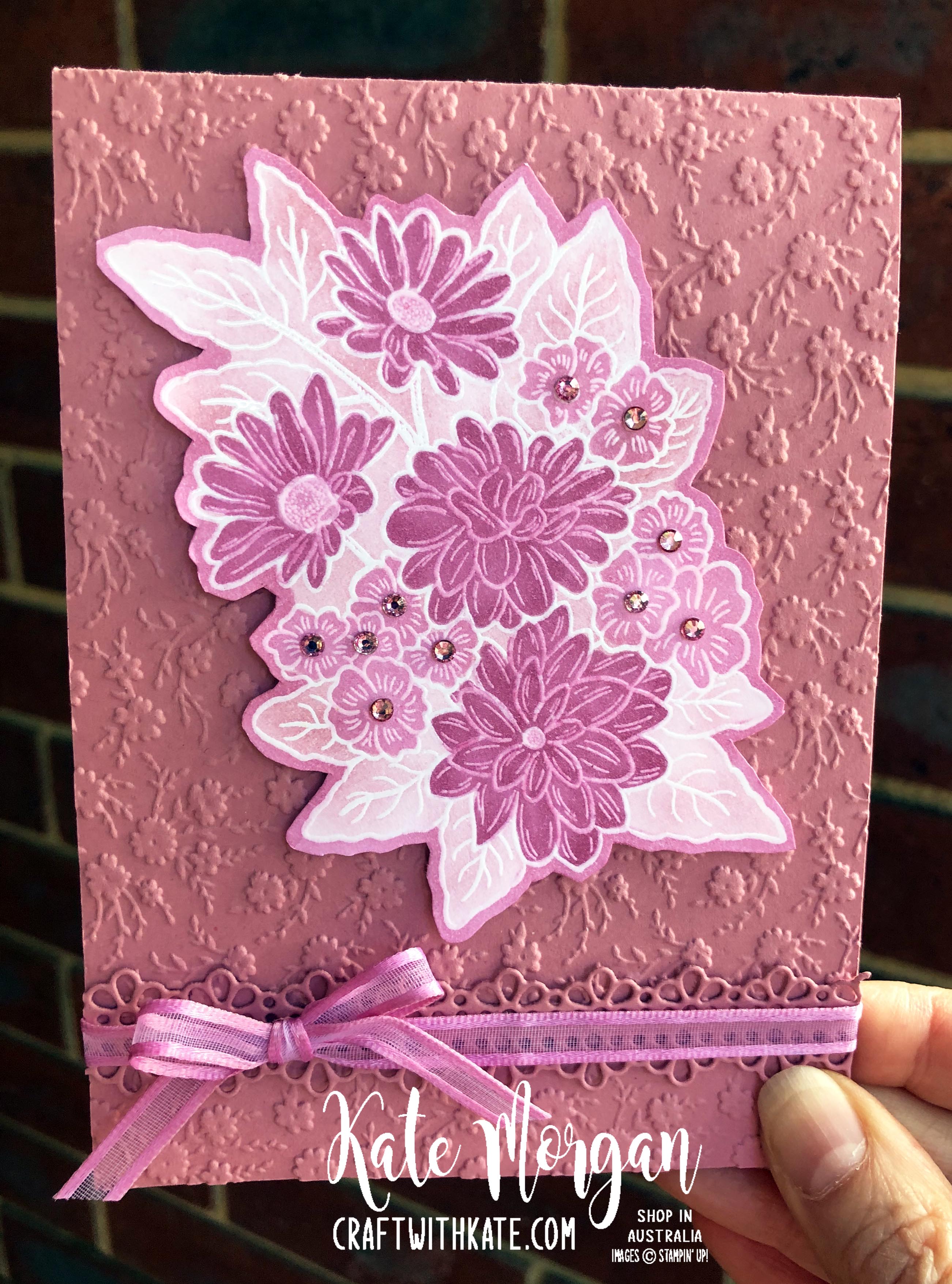Monochrome Ornate Style Feminine card Stampin Up 2020 by Kate Morgan, Australia.