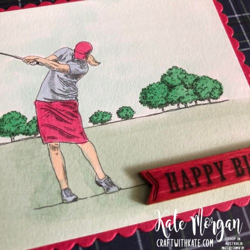 Feminine Golf card 2 using Stampin Up Country Club Suite by Kate Morgan Australia 2020.