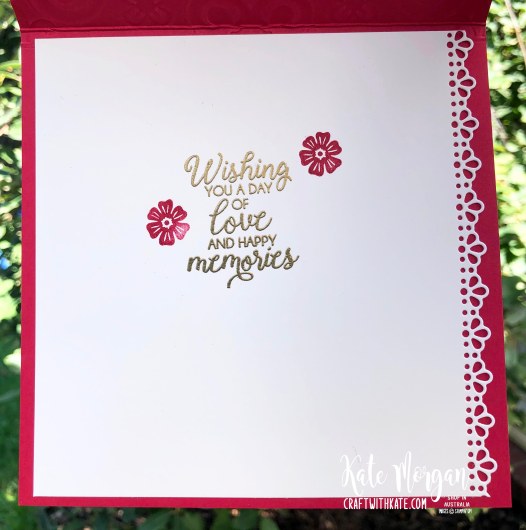 Stamp in the Round Design using Stampin Up Beautiful Bouquet by Kate Morgan Australia 2020 inside