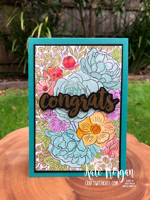 Breathtaking Bouquet & Pigment Sprinkles to Water colour by Kate Morgan Stampin Up Australia 2020 Mini.
