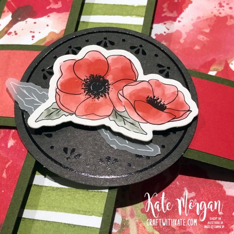 Peaceful Poppies Fancy Fold card by Kate Morgan, Stampin Up Australia.