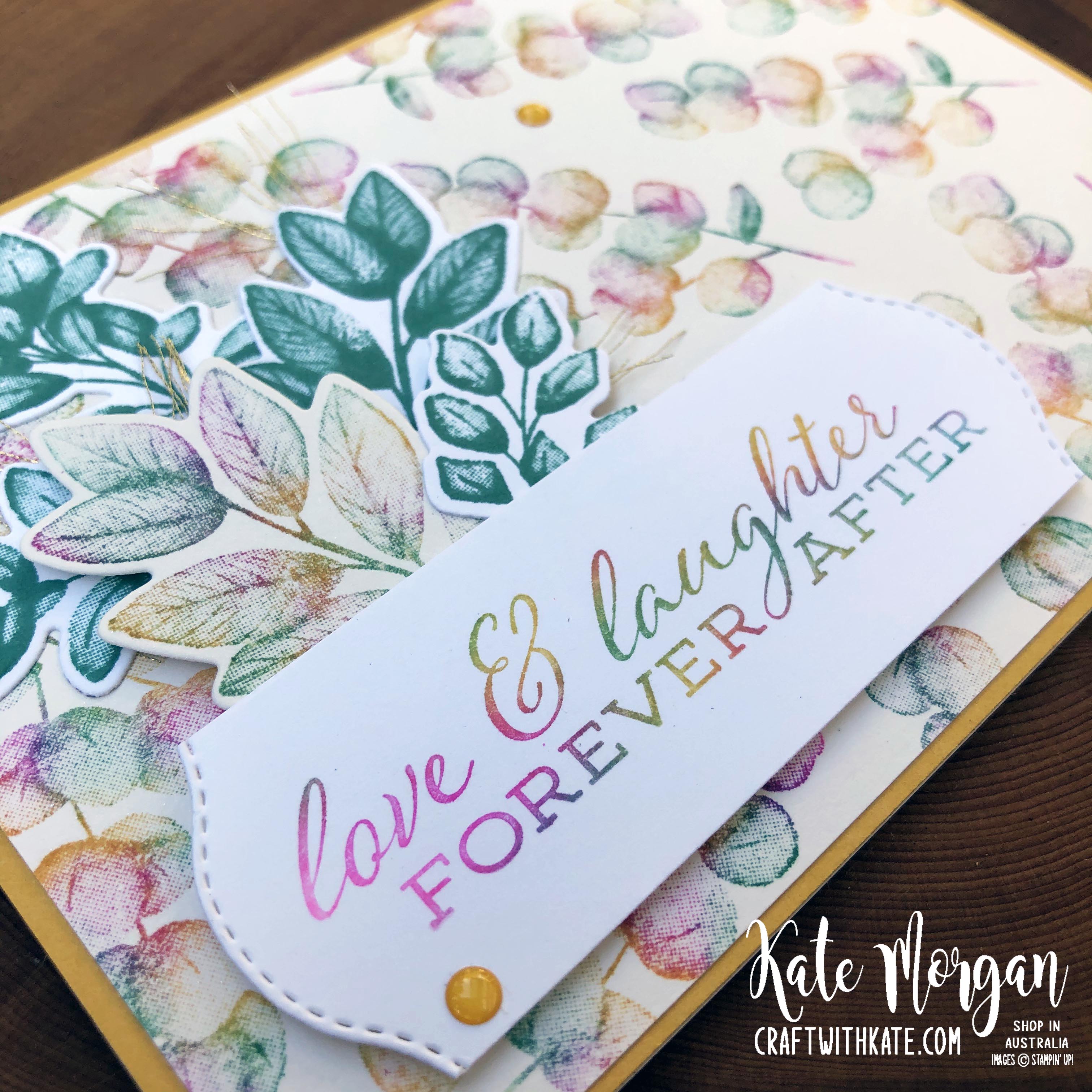 Baby wipe technique with Forever Fern bundle by Kate Morgan, Stampin Up Australia 2020....