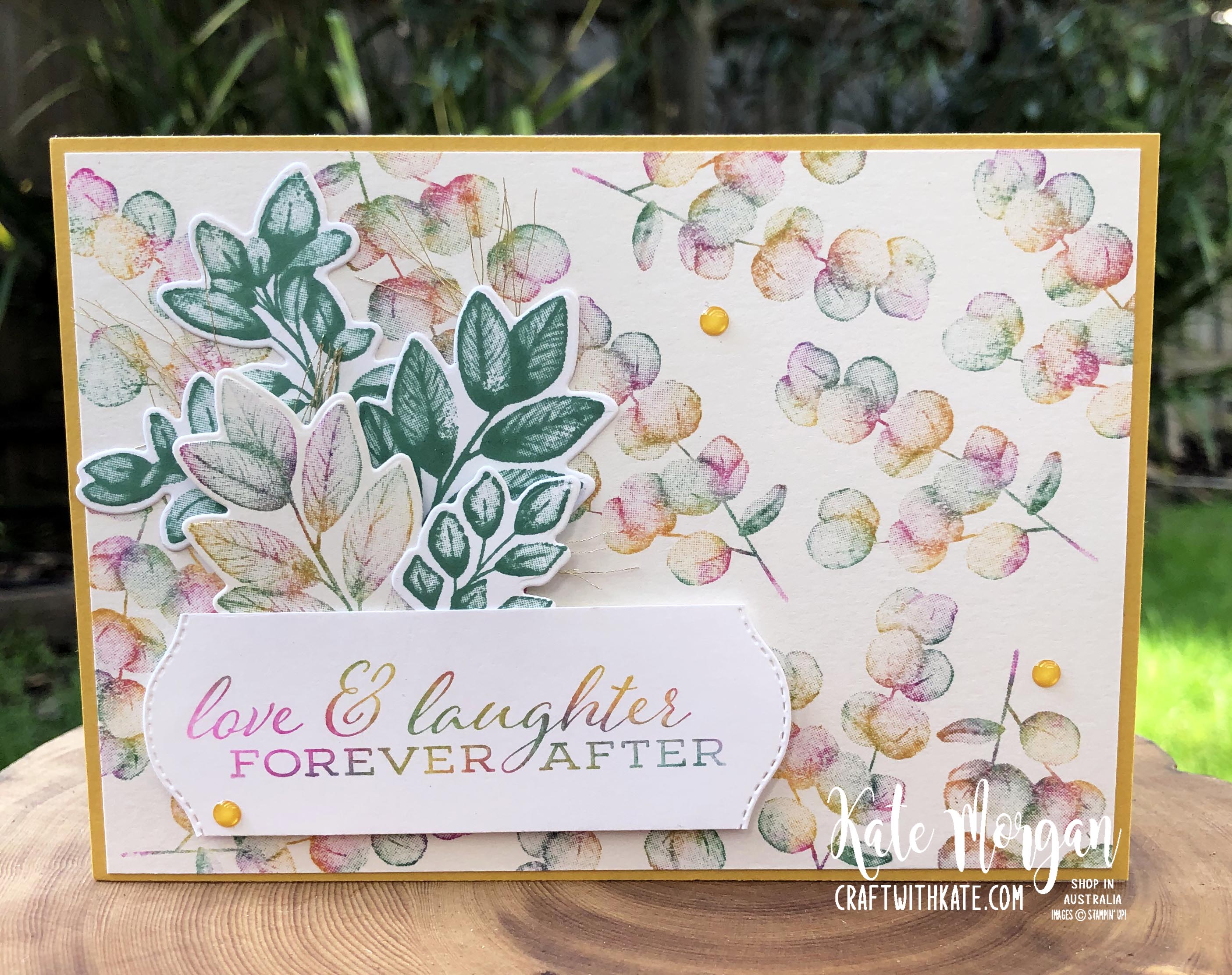 Baby wipe technique with Forever Fern bundle by Kate Morgan, Stampin Up Australia 2020...