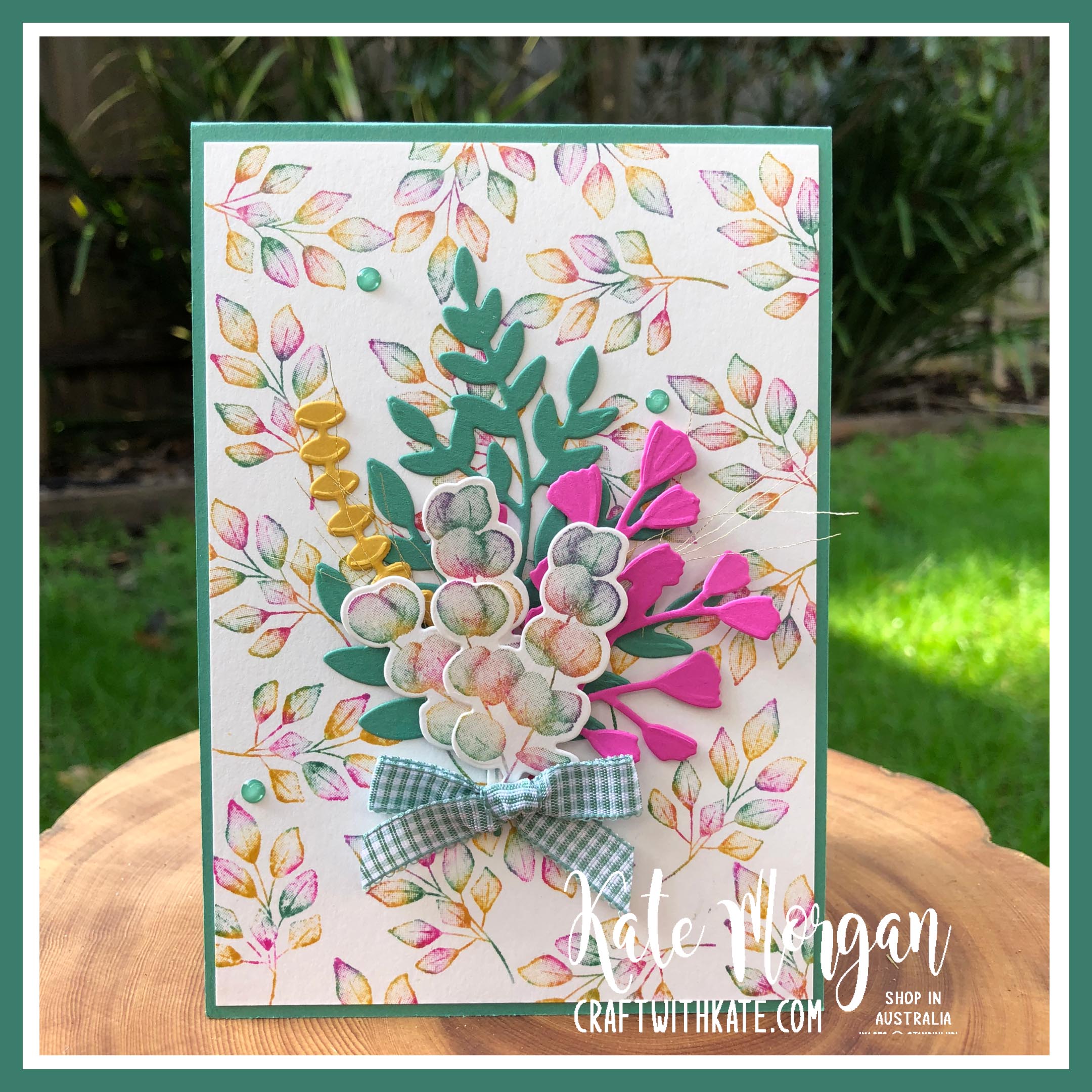 Baby wipe technique with Forever Fern bundle by Kate Morgan, Stampin Up Australia 2020