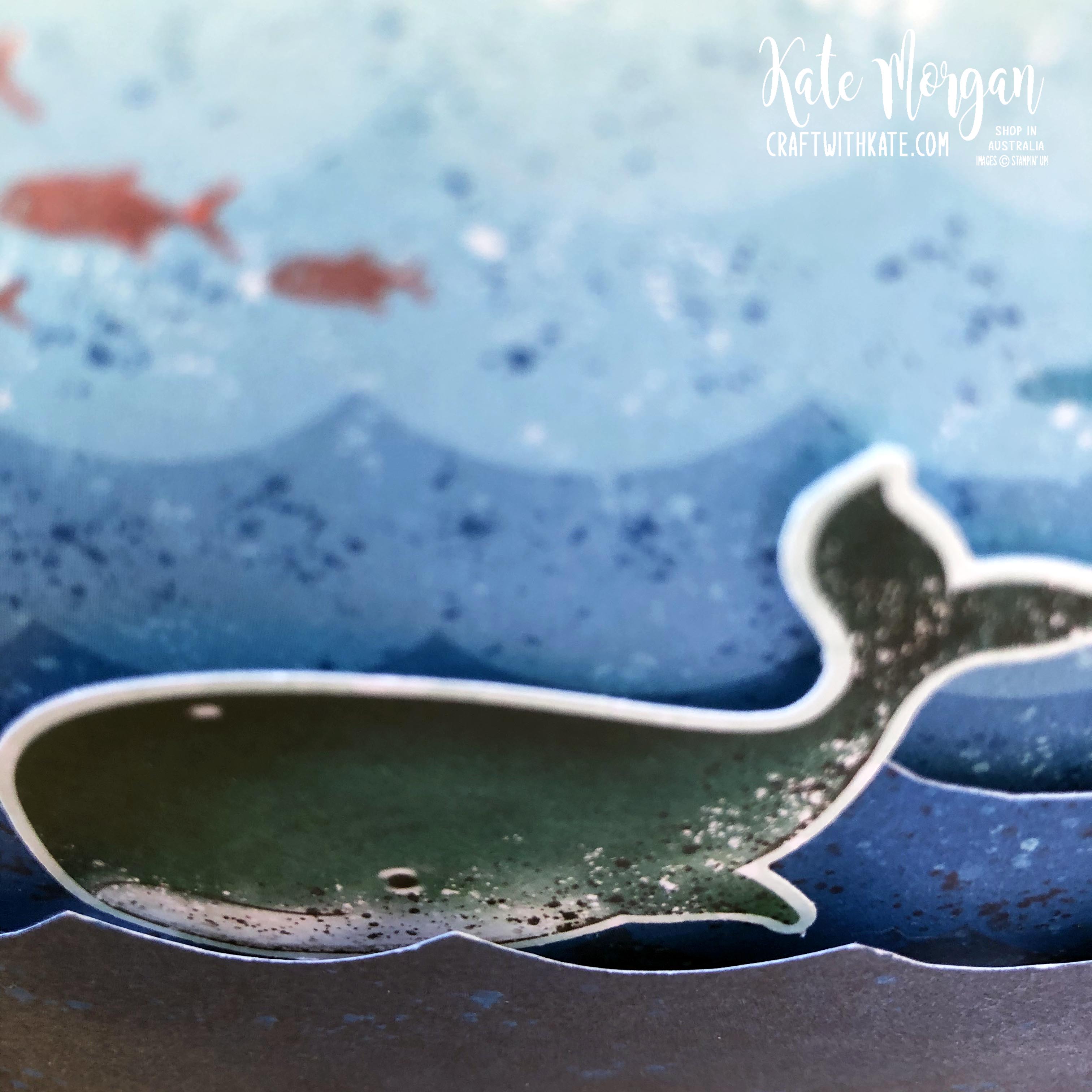 Whale Waves card by Kate Morgan, Stampin Up Australia 2020 c