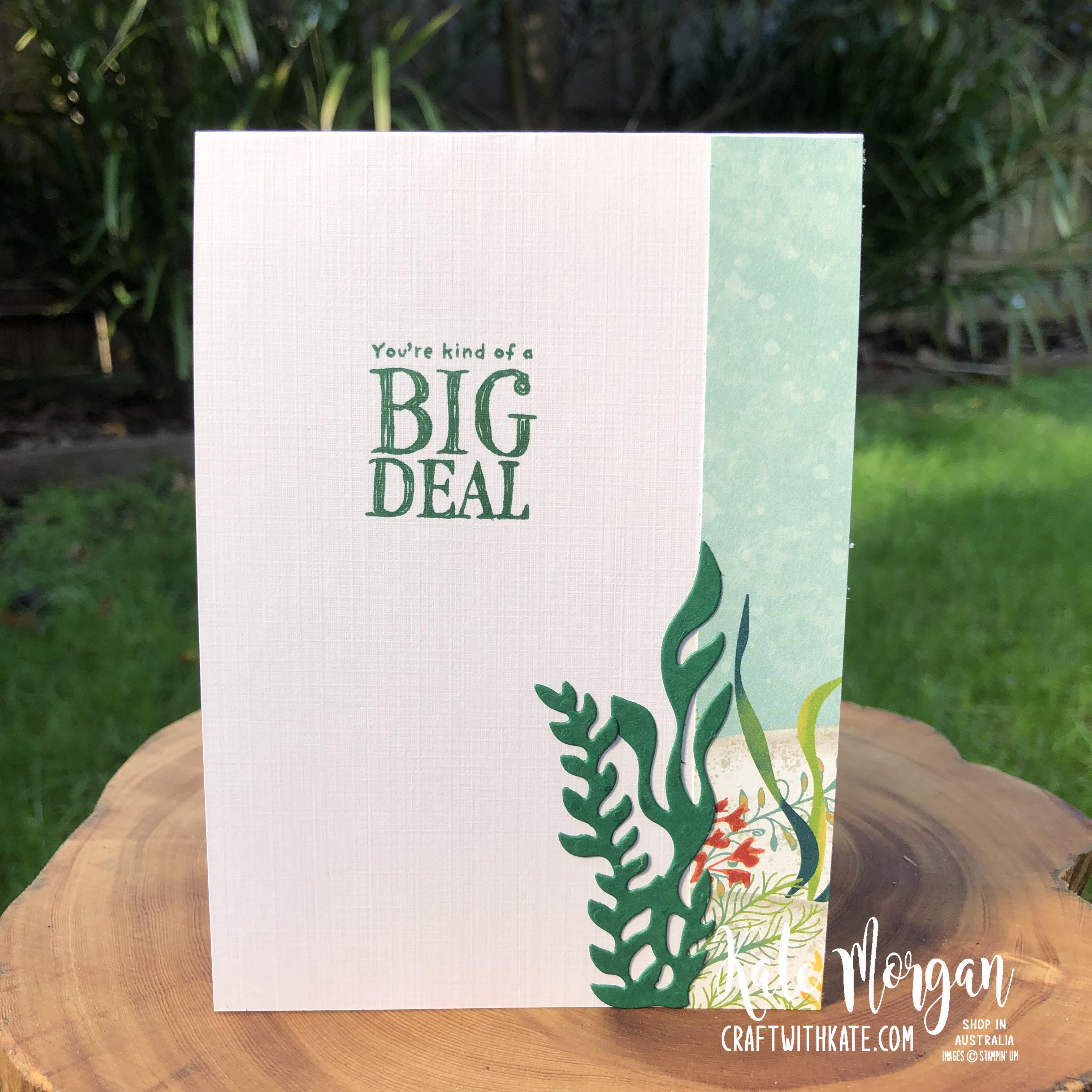 Whale Wobble card by Kate Morgan, Stampin Up Australia 2020 inside