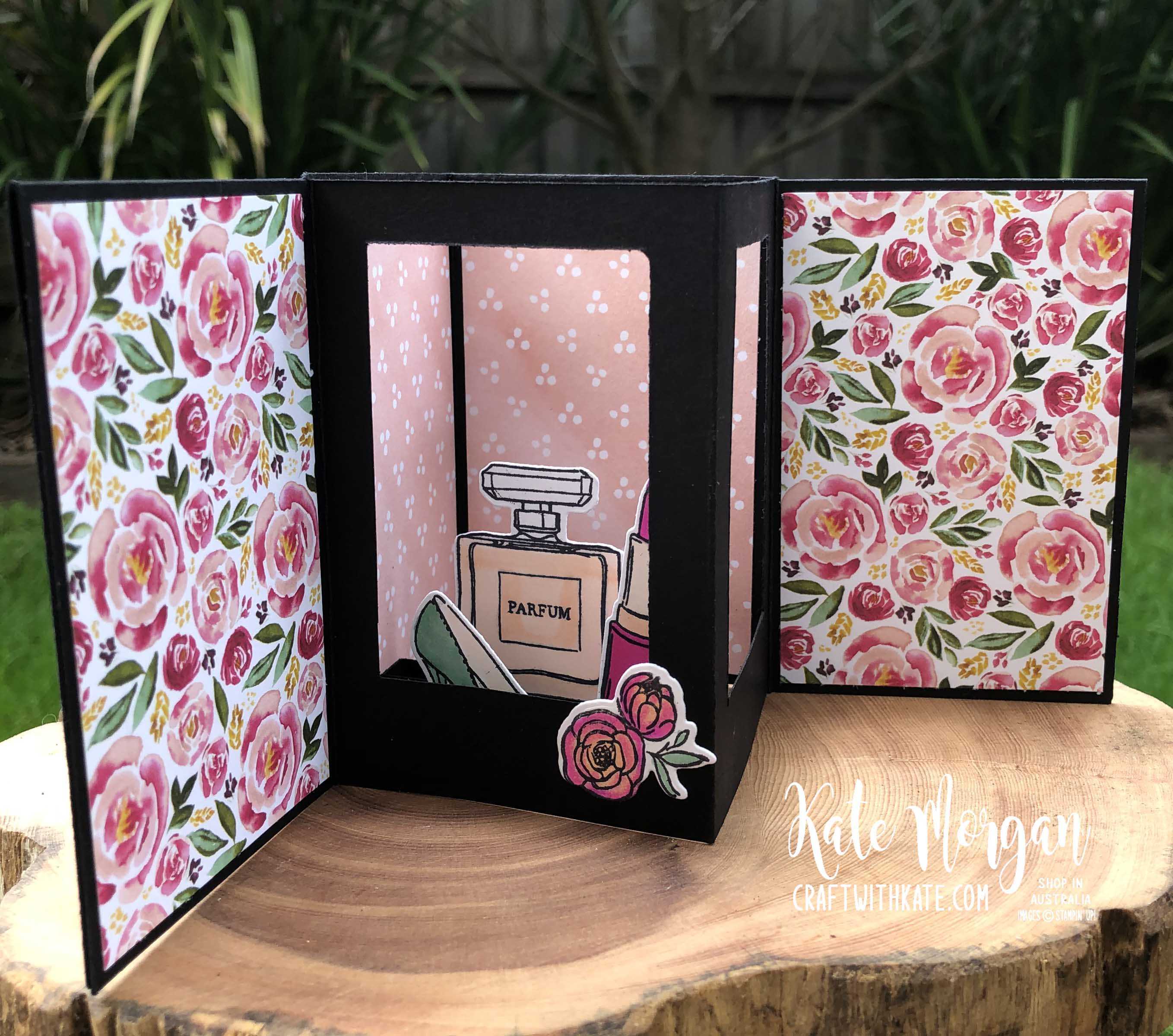 Dressed to Impress Fancy Fold card by Kate Morgan, Stampin Up Australia 2020.