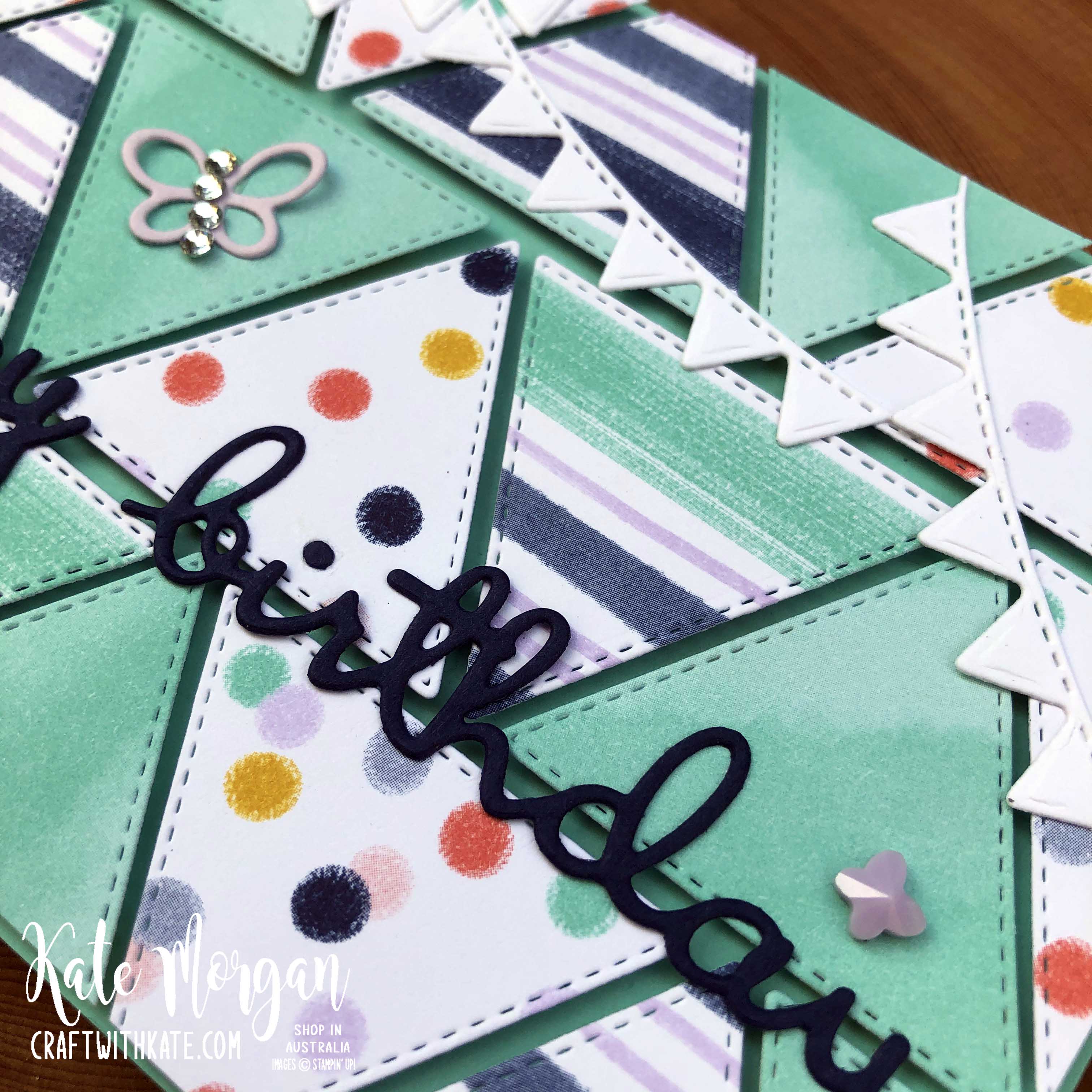 Playing with Patterns & Stitched Triangles for CCS Coastal Cabana by Kate Morgan Stampin Up Australia 2020 c