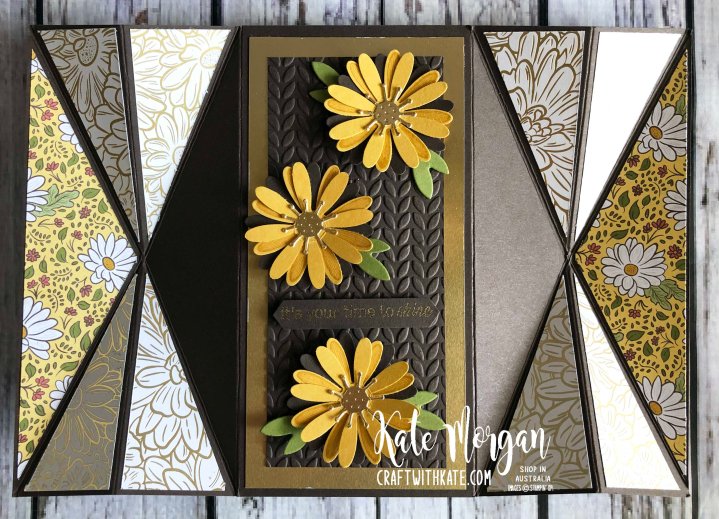 Double Fan Fold card using Stampin Ups Ornate Garden & Daisy Lane by Kate Morgan Australia 2020.