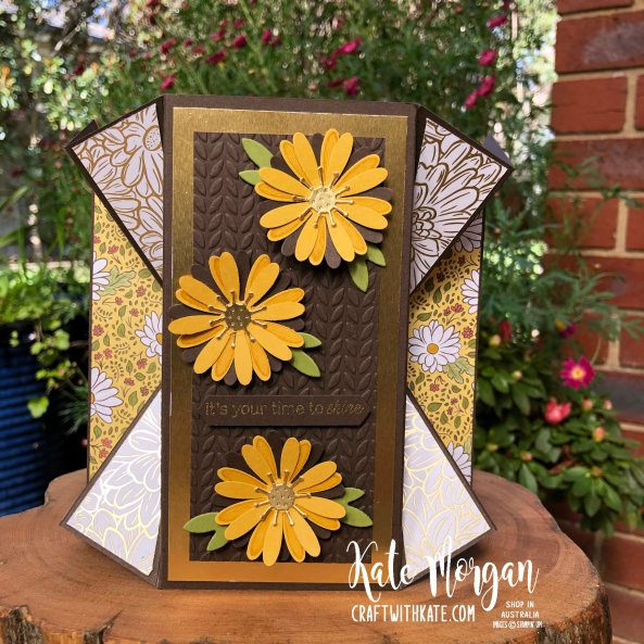 Double Fan Fold card using Stampin Ups Ornate Garden & Daisy Lane by Kate Morgan Australia 2020