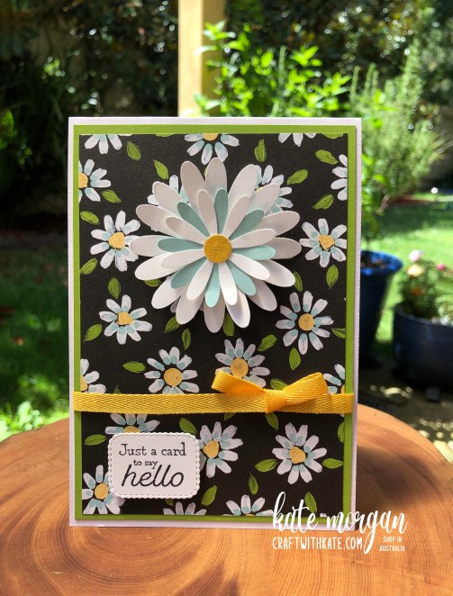 Daisy with Flower & Field DSP and Many Messages by Kate Morgan Stampin Up Australia 2021.