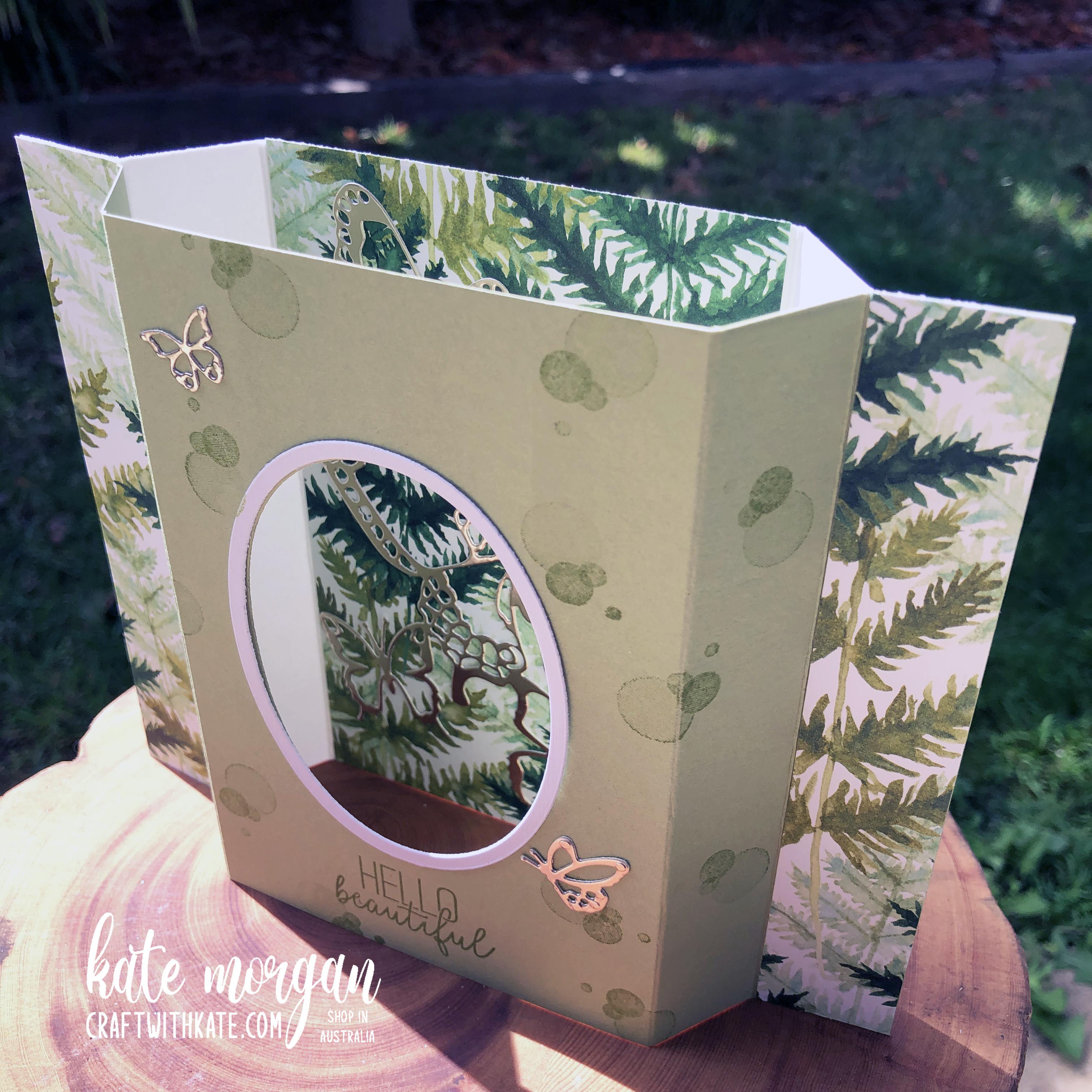 Diorama Fancy Fold card by Kate Morgan, Stampin Up Australia 2021.