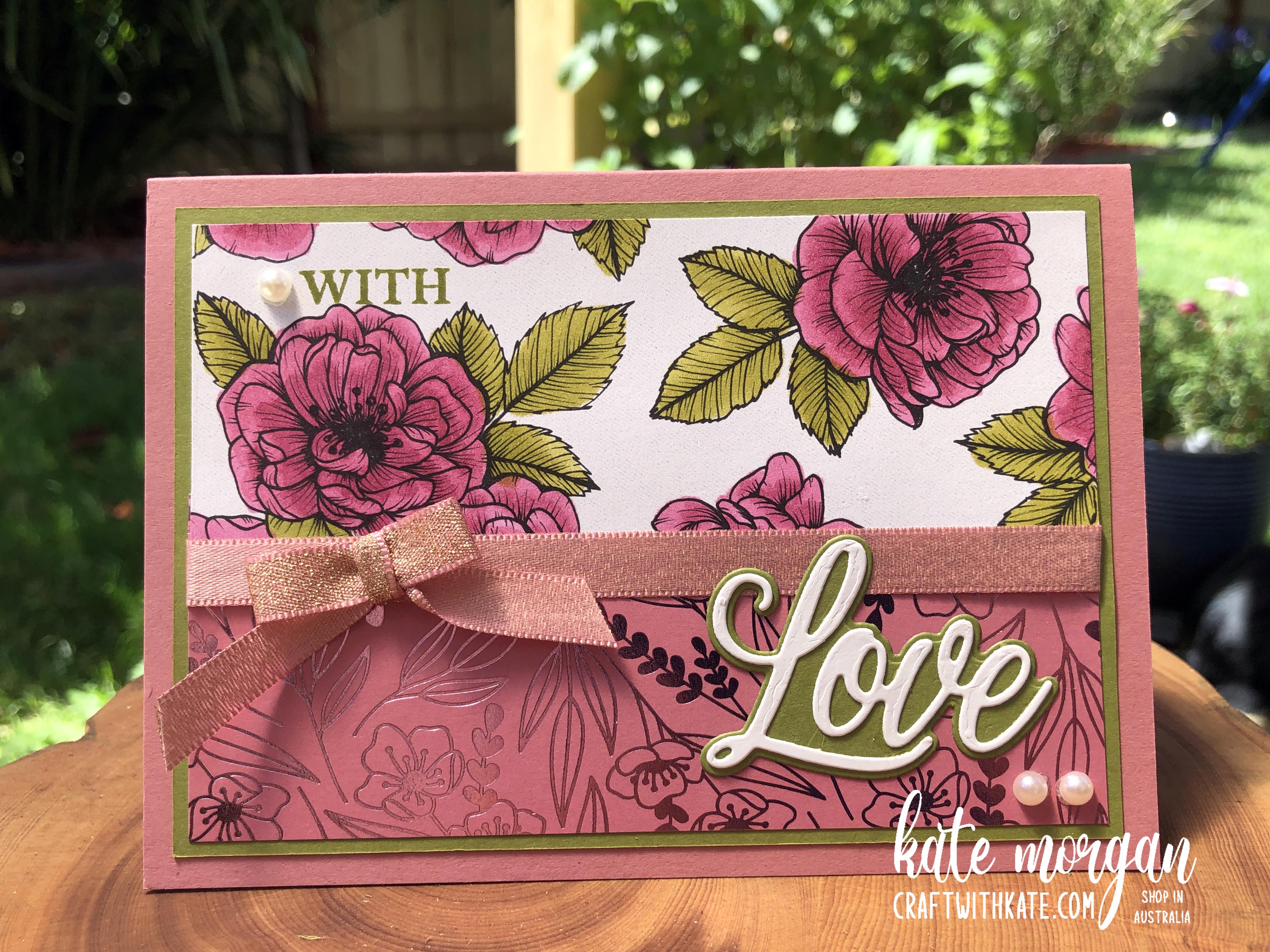 Elegant Love You Always for Old Olive Colour Creations Showcase by Kate Morgan Stampin Up Australia 2021.