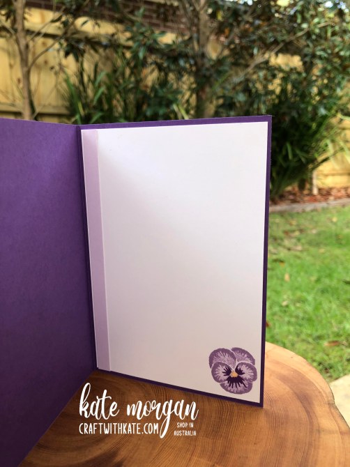 Farewell Purple Posy, Pansy Patch by Kate Morgan Stampin Up Australia 2021 inside