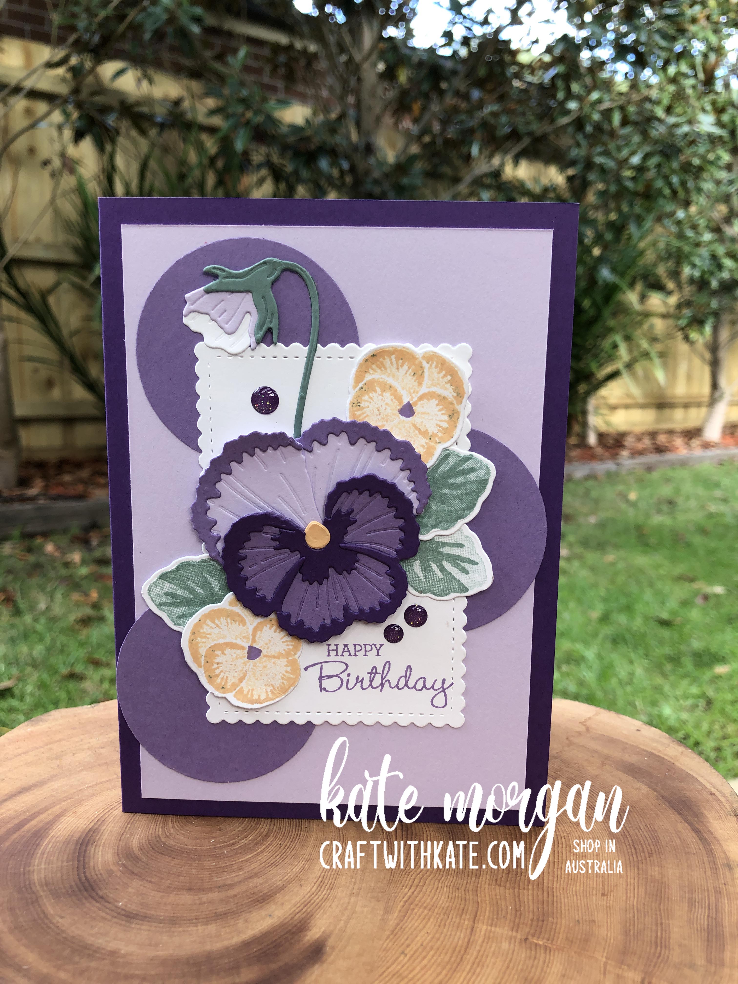 Farewell Purple Posy, Pansy Patch by Kate Morgan Stampin Up Australia 2021