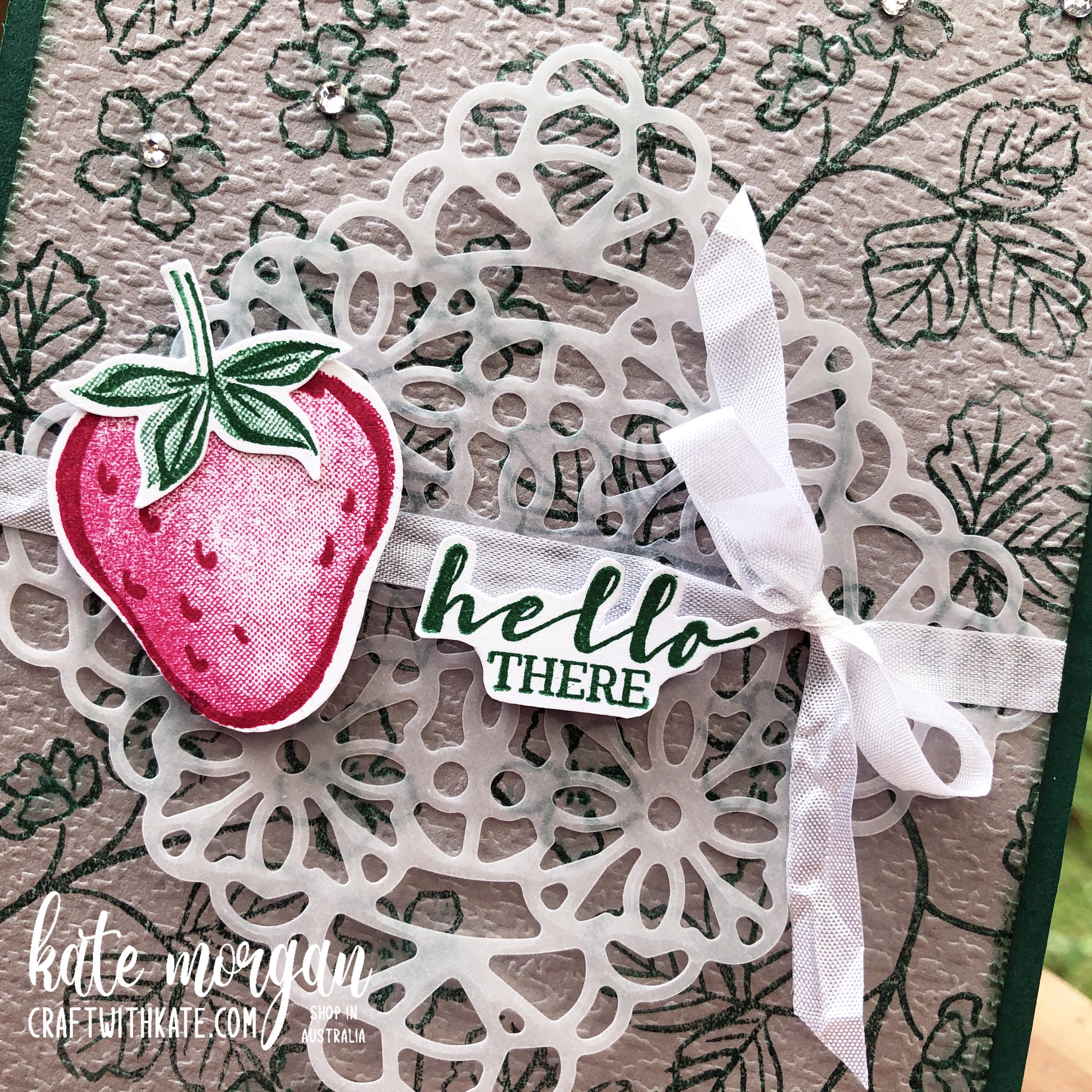 Sweet Strawberry pop up card by Kate Morgan Stampin Up Australia 2021.