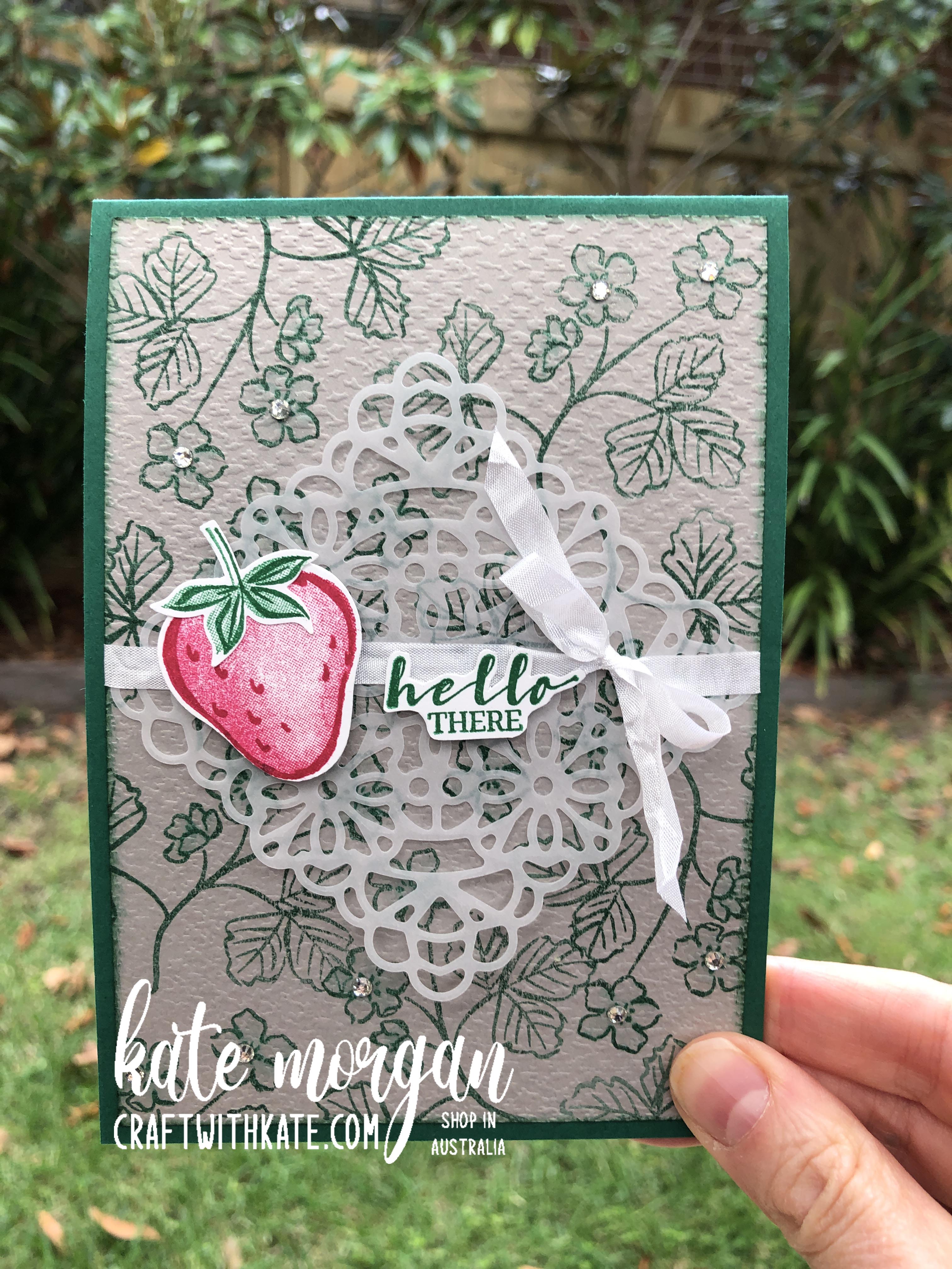 Sweet Strawberry pop up card by Kate Morgan Stampin Up Australia 2021
