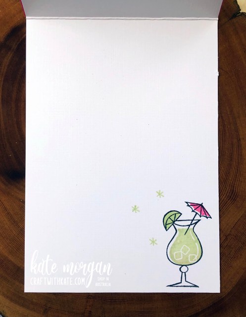 Nothings Better Than Cocktails card by Kate Morgan Stampin Up Australia 2021 inside