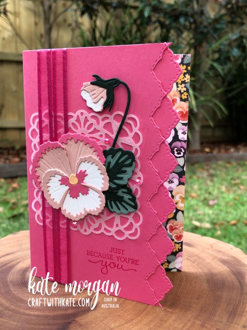Polished Pink Pansy Patch &amp; Border dies by Kate Morgan Stampin Up Australia 2021