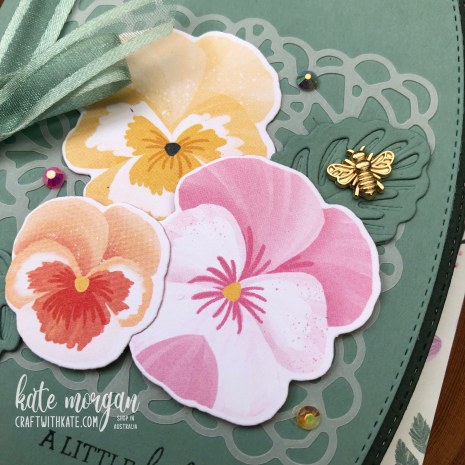 Soft Succulent Pansy Patch &amp; Border dies by Kate Morgan Stampin Up Australia 2021 close up