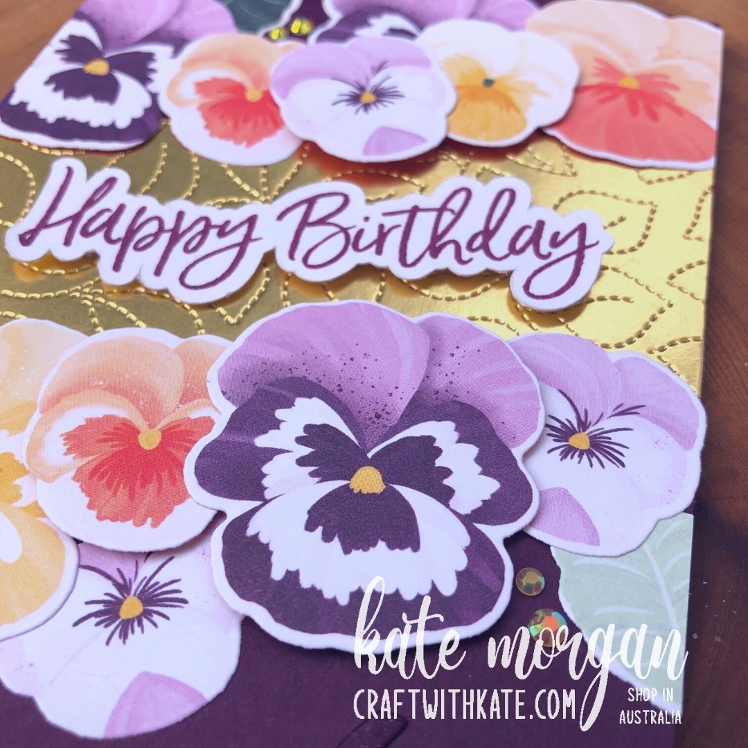 60th birthday cards using Pansy Petals for Blackberry Bliss CCBH 2021 by Kate Morgan Stampin Up Australia square