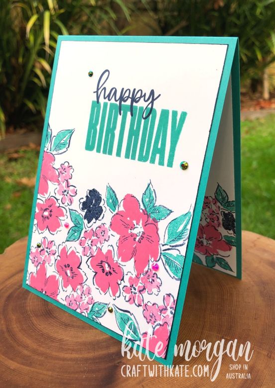 Hand-Penned Petals &amp; Biggest Wish single layer card #simplestamping by Kate Morgan, Stampin Up Australia 2021.