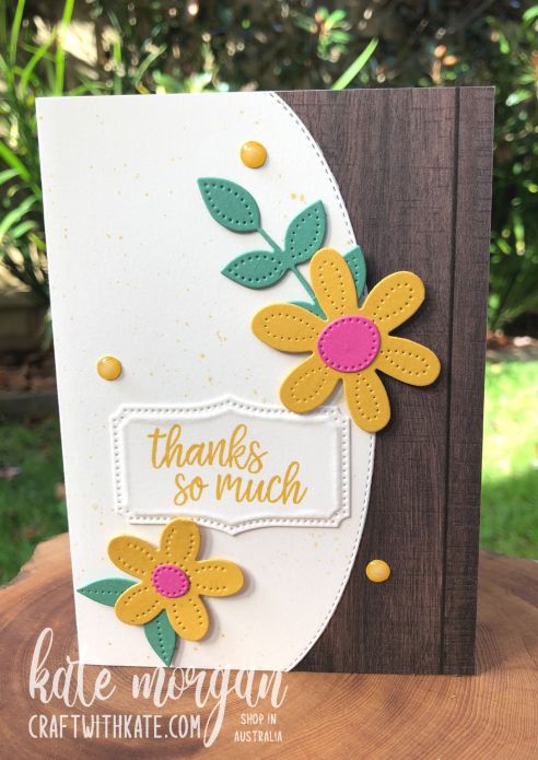 Pierced Blooms &amp; Basic Borders Dies card for CCBH Bumblebee by Kate Morgan Stampin Up Australia 2021.