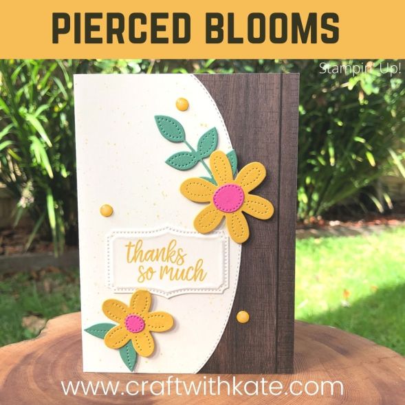 Pierced Blooms &amp; Basic Borders Dies card for CCBH Bumblebee by Kate Morgan, Stampin Up Australia 2021