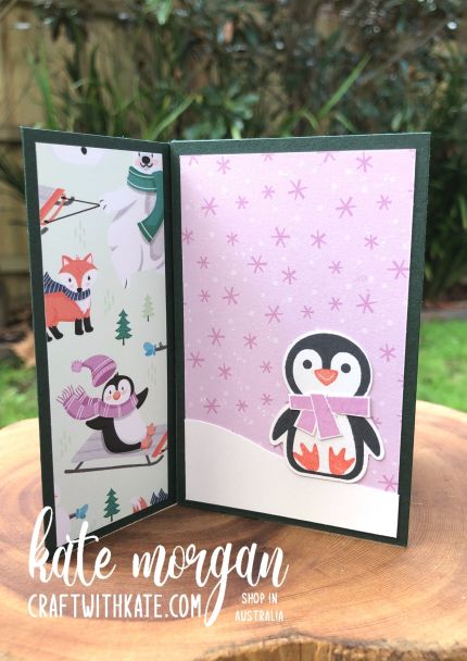 Tower Card using Stampin Up Penguin Place Bundle SAB 2021 by Kate Morgan, Australia 2