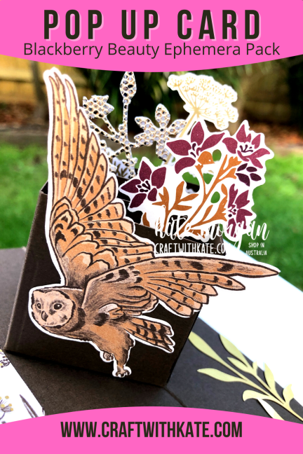 Blackberry Beauty DSP Pop Up card by Kate Morgan, Stampin Up Australia 2021 CCBH inside.