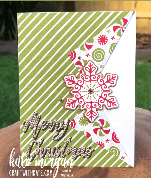 Gingerbread &amp; Peppermint Christmas Card 1 by Kate Morgan, Stampin Up Australia 2021