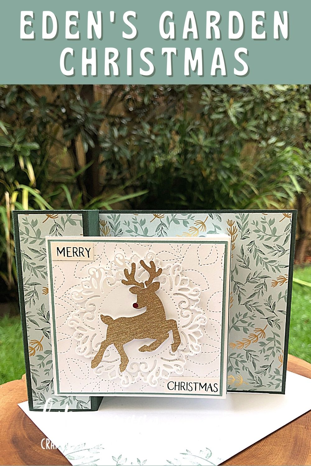 Double Box Fancy Fold card using Eden's Garden Collection with Deer Builder Punch by Kate Morgan, Stampin Up Australia 2022