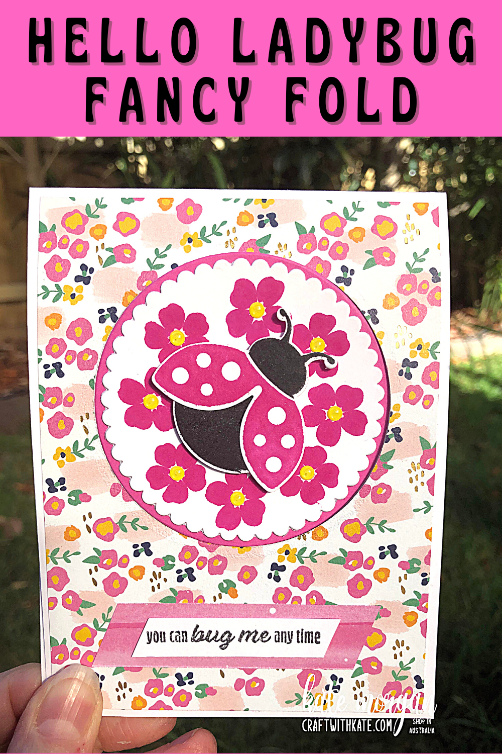 Hello Ladybug Fancy Fold card by Kate Morgan Stampin Up Australia 2022