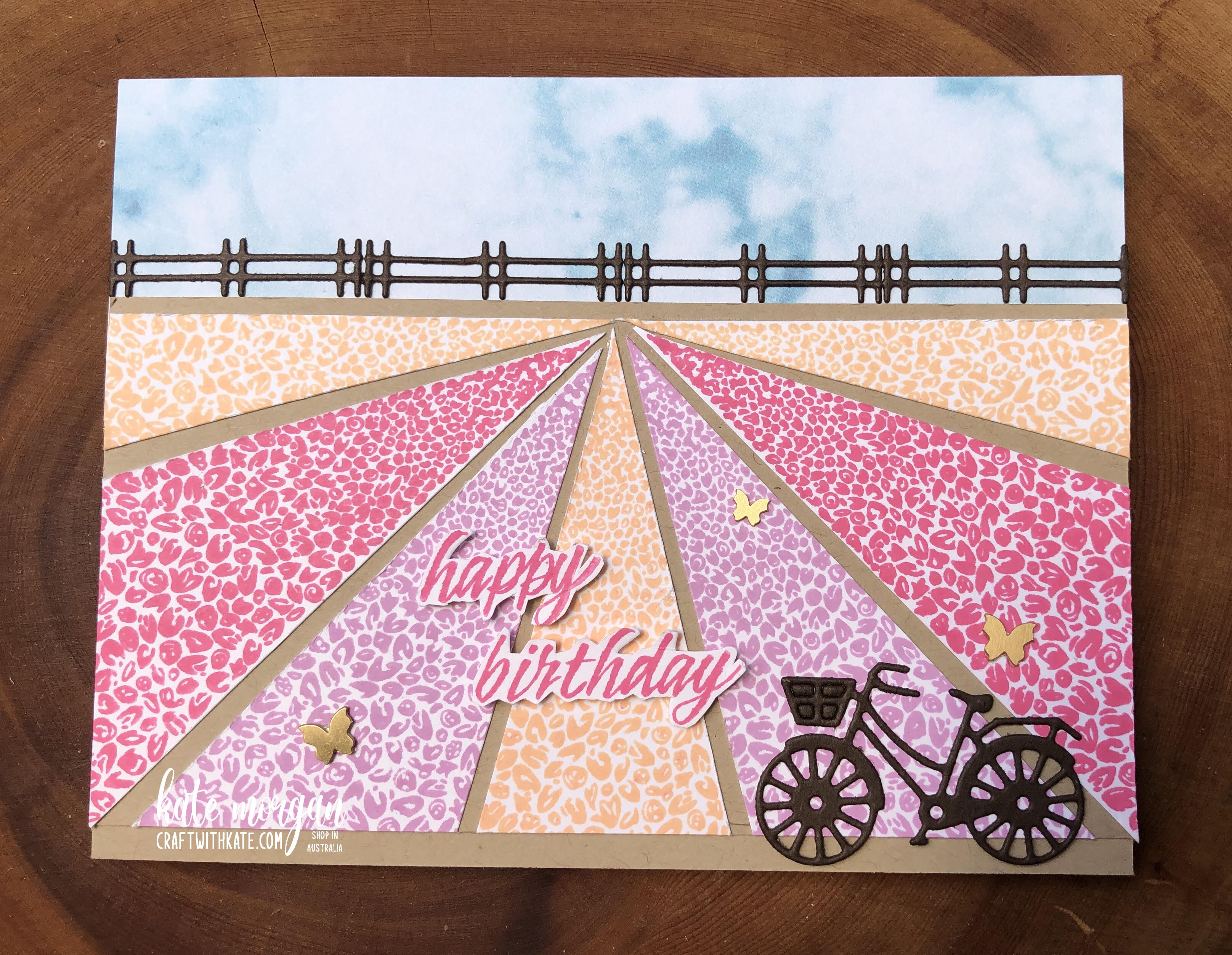 Tulip Fields birthday card by Kate Morgan, Stampin Up Australia 2022