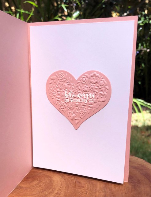 Bouquet of Love Hybrid folder inked by Kate Morgan, Stampin Up Australia 2022 inside