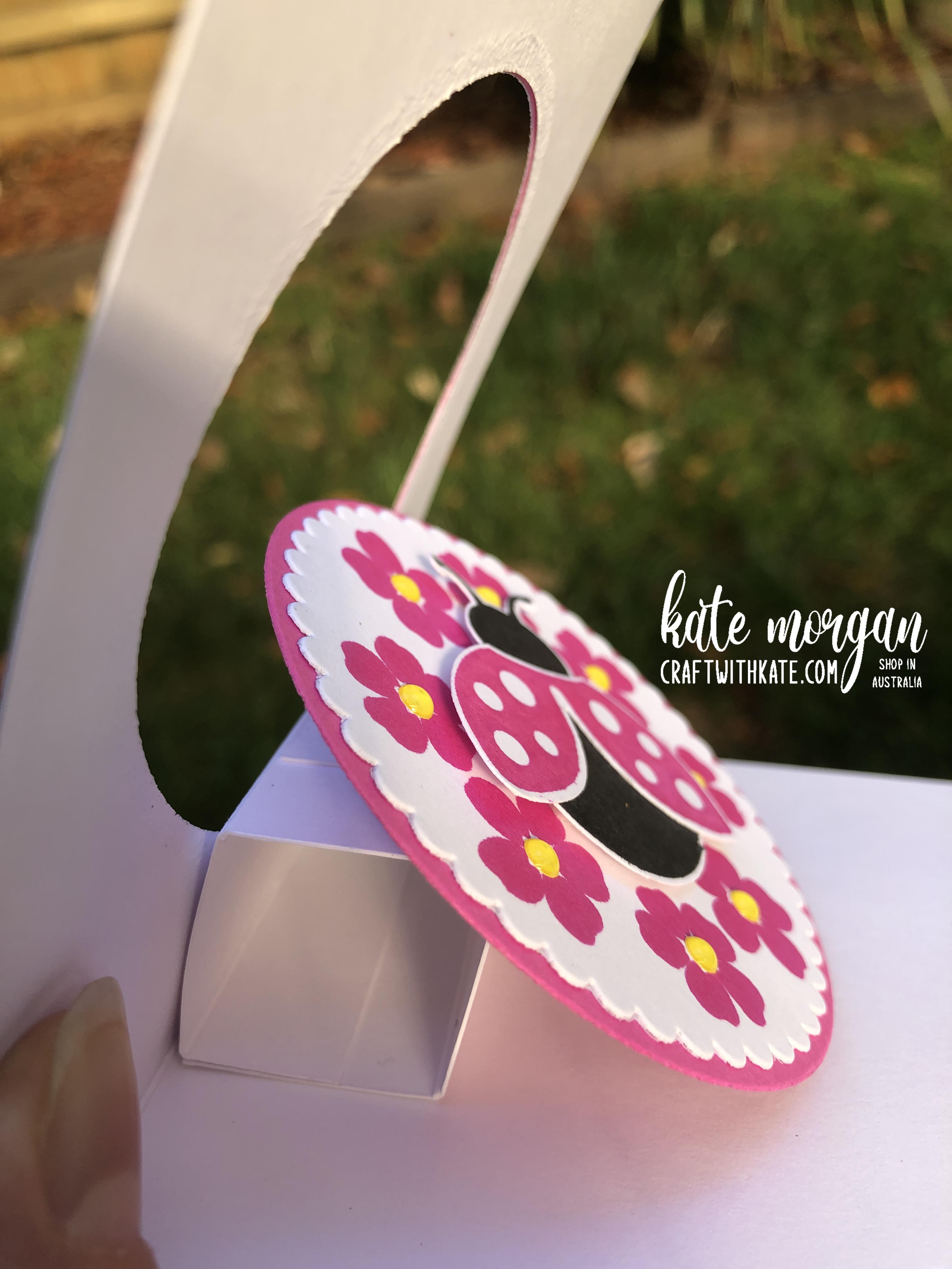 Hello Ladybug Fancy Fold card by Kate Morgan Stampin Up Australia 2022 open