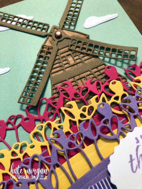 Tulip Fields with windmill by Kate Morgan, Stampin Up Australia JJMini2022.