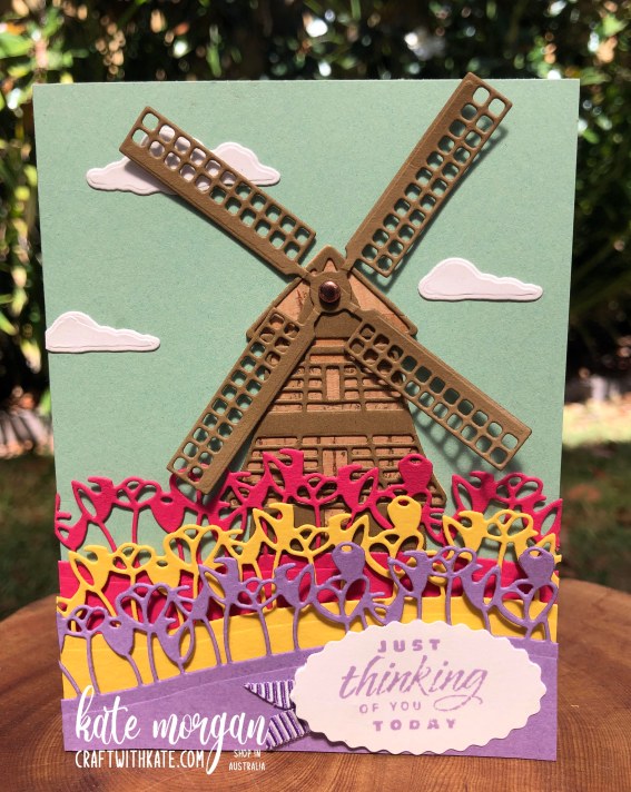 Tulip Fields with windmill by Kate Morgan, Stampin Up Australia JJMini2022