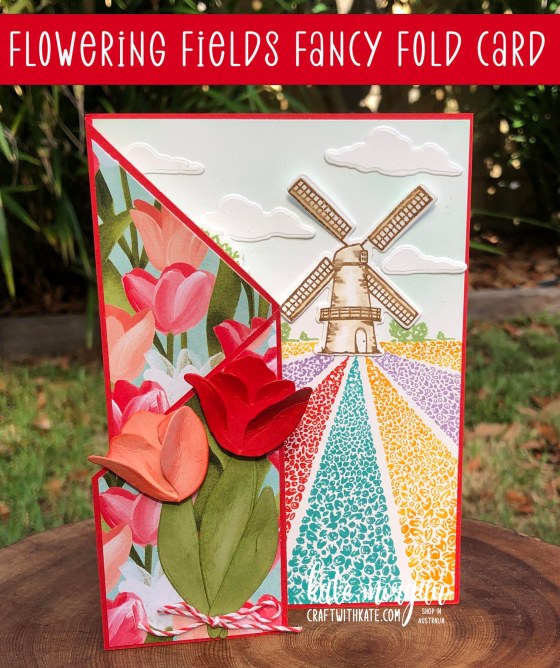 Flowering Fields Tulips Fancy Fold card by Kate Morgan, Stampin Up Australia 2022